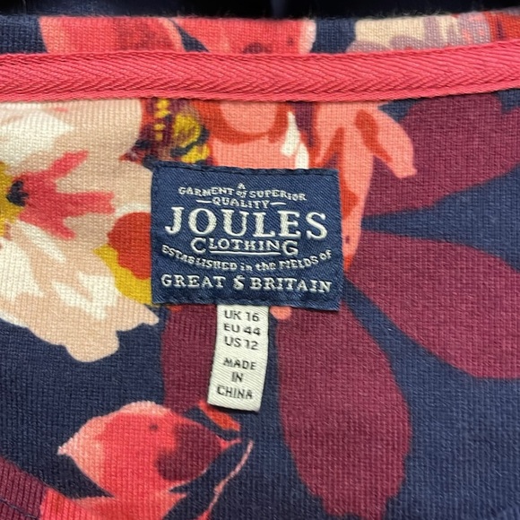 Joules Clothing - navy long sleeve top with floral at neckline - size 12 - Picture 4 of 6